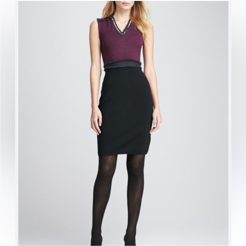 Tory Burch Avalon Beaded Two Toned Sheath Dress